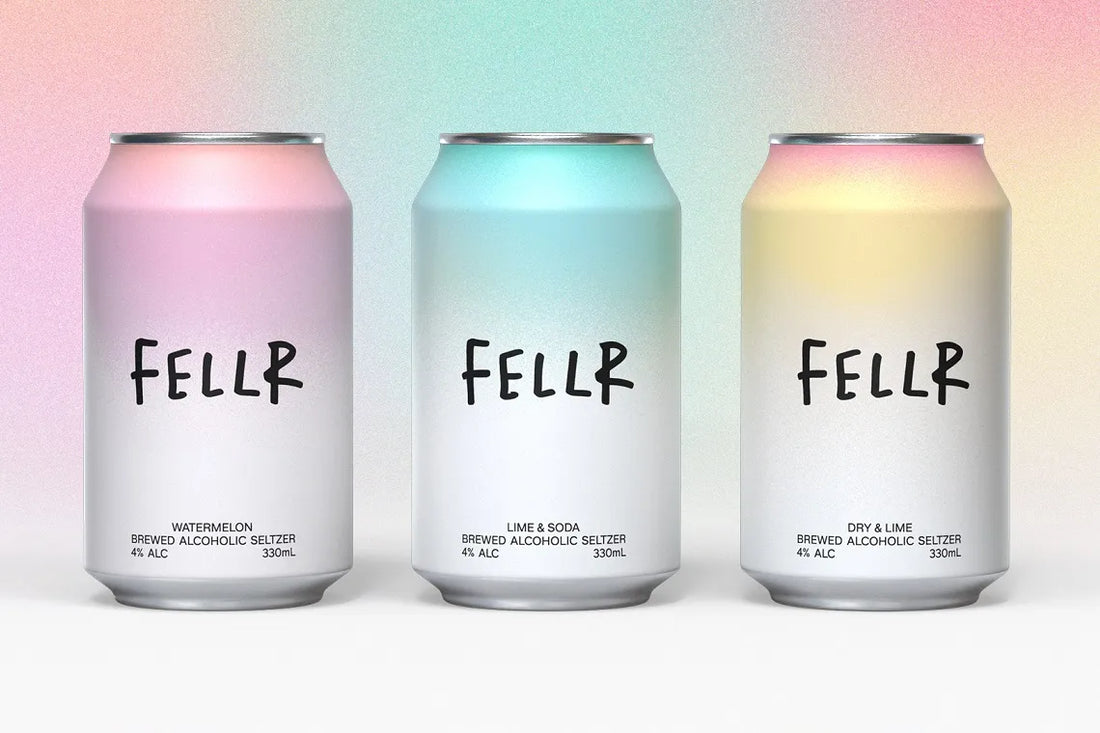 Fellr cans showing brewed hard seltzer Australia