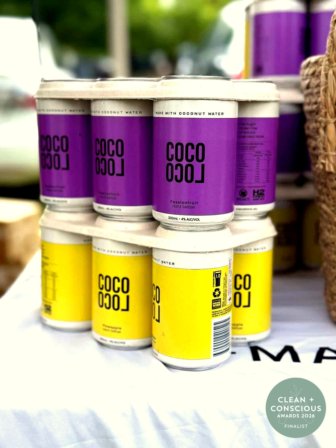 Coco Loco six-pack close-up — Clean + Conscious Awards 2026 finalist